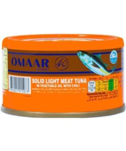 کنسرو تن ماهی تند و فلفلی عمر 95 گرمی Omaar Solid Light Meat Tuna