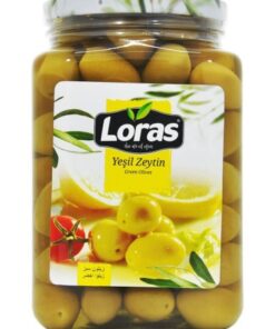 زیتون سبز بسیار درشت لوراس ترکیه ای اعلا 1.5 کیلویی Loras Olives Extra Extra Large