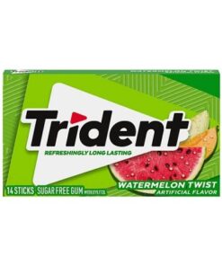 خرید آدامس تریدنت با طعم هندوانه و طالبی (ملون) اصل 14عددی Trident watermelon twist Flavor Gum