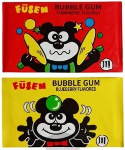 آدامس خرسی بادکنکی با طعم زغال اخته فوزن بزرگ بسته 5 عددی Fusen Bubble Gum Blueberry Flavor