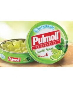 آبنبات بدون شکر پولمول با طعم لیمو نعناع حاوی ویتامین سی 45 گرمی Pulmoll Lime Mint Sugarfree Lozenges