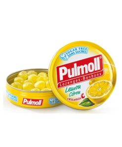 آبنبات بدون شکر پولمول با طعم لیموشیرین و مرکبات حاوی ویتامین سی 45 گرمی Pulmoll Lemon Citron Sugarfree Lozenges