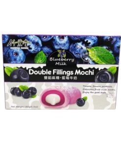قیمت خرید شیرینی موچی با فیلینگ دوبل و طعم شیر و بلوبری 180 گرمی Mochi Double Filling Blueberry Milk Flavor