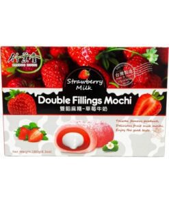 قیمت و خرید شیرینی موچی با فیلینگ دوبل و طعم شیر و توت فرنگی 180 گرمی Mochi Double Filling Strawberry Milk Flavor