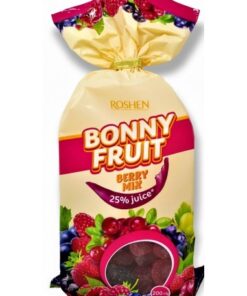 خرید آبنبات ژله ای روشن بونی فروت با طعم میکس توت-200 گرمی Roshen Bonny Fruit Berry Mix Gummy Candy,