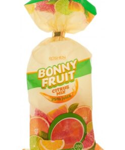 خرید آبنبات ژله ای روشن بونی فروت با طعم میکس انواع مرکبات-200 گرمی Roshen Bonny Fruit Citrus Mix Gummy Candy