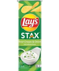 خرید چیپس سیب زمینی لیز استاکس با طعم خامه ترش و پیاز- 100 گرمی Lays Stax Sour Cream & Onion