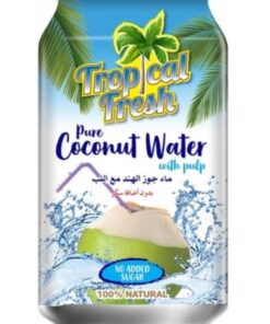 خرید آب نارگیل طبیعی بدون شکر با پالپ نارگیل یونی کای 310 میل Unikai Tropical Fresh Coconut Water With Pulp