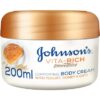 کرم مرطوب کننده بدن جانسون ویتاریچ عسل،غلات و ماست 200 میل Johnson's Vita-Rich Body Cream with Yogurt, Honey & Oats