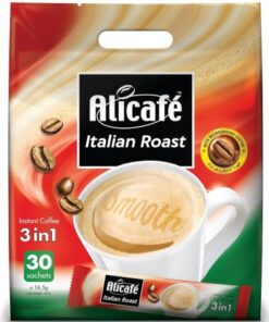خرید قهوه فوری (کافی میکس) رست ایتالیایی علی کافه 30 عددی- 495 گرمی Alicafe Italian Roast 3 in 1 Instant Coffee